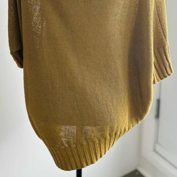 Sarah Pacini Verdant Dijon Linen-Blend Open-Work Asymmetric Knit Sweater – OS - Picture 6 of 13